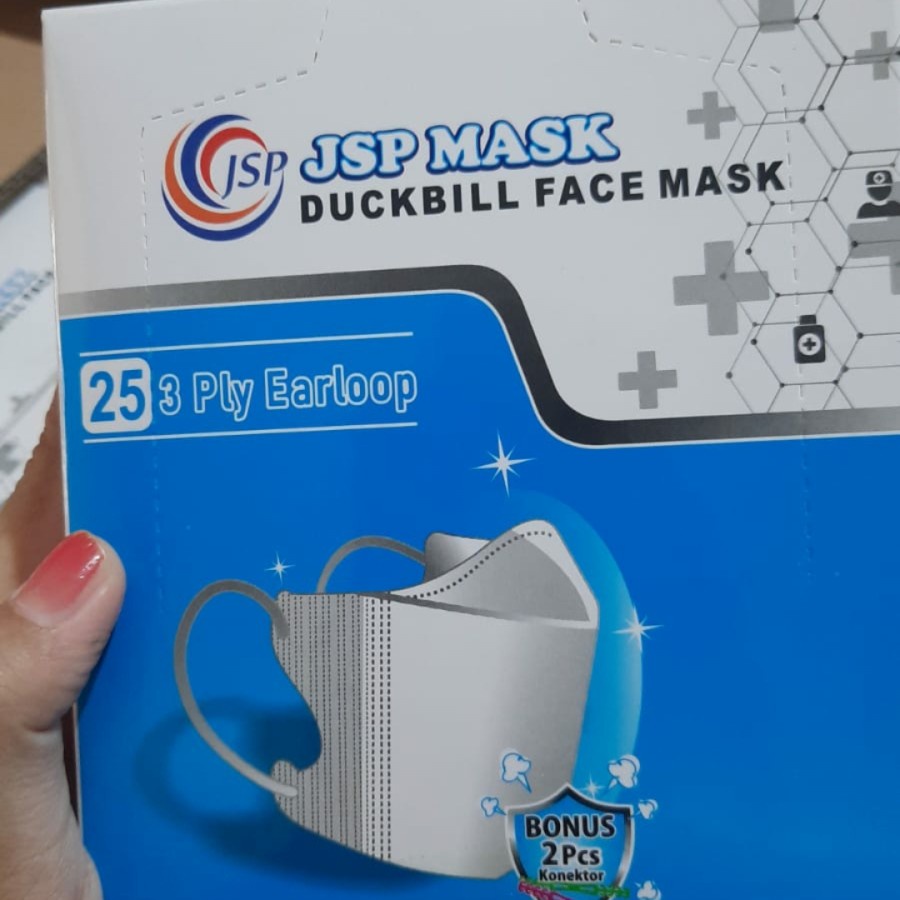 Masker Duckbill Isi 25 Free Konektor Masker Medis Ori Kemenkes Murah