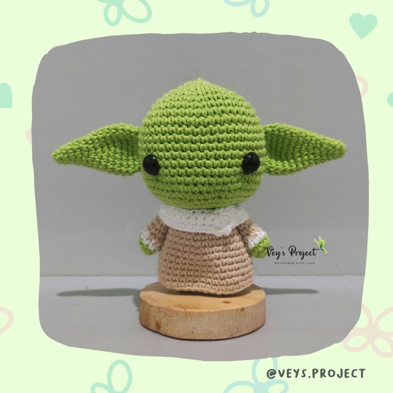 Gantungan Kunci Rajut Baby Yoda / Boneka Rajut Baby Yoda
