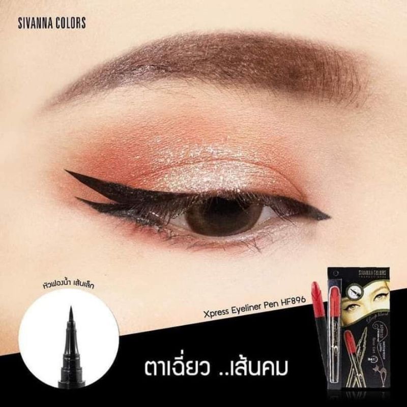 TERMURAH Sivanna Colors Xpress Eyeliner Pen Rose Cat Deep Black Waterproof ORIGINAL NOB