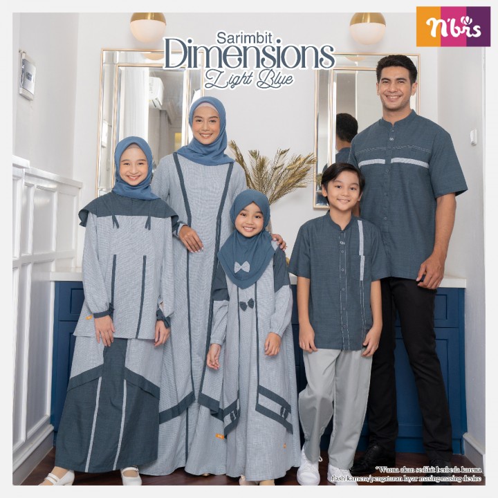 Sarimbit Nibras Terbaru 2022 Dimensions Light Blue / Couple Keluarga / Fashion Muslim