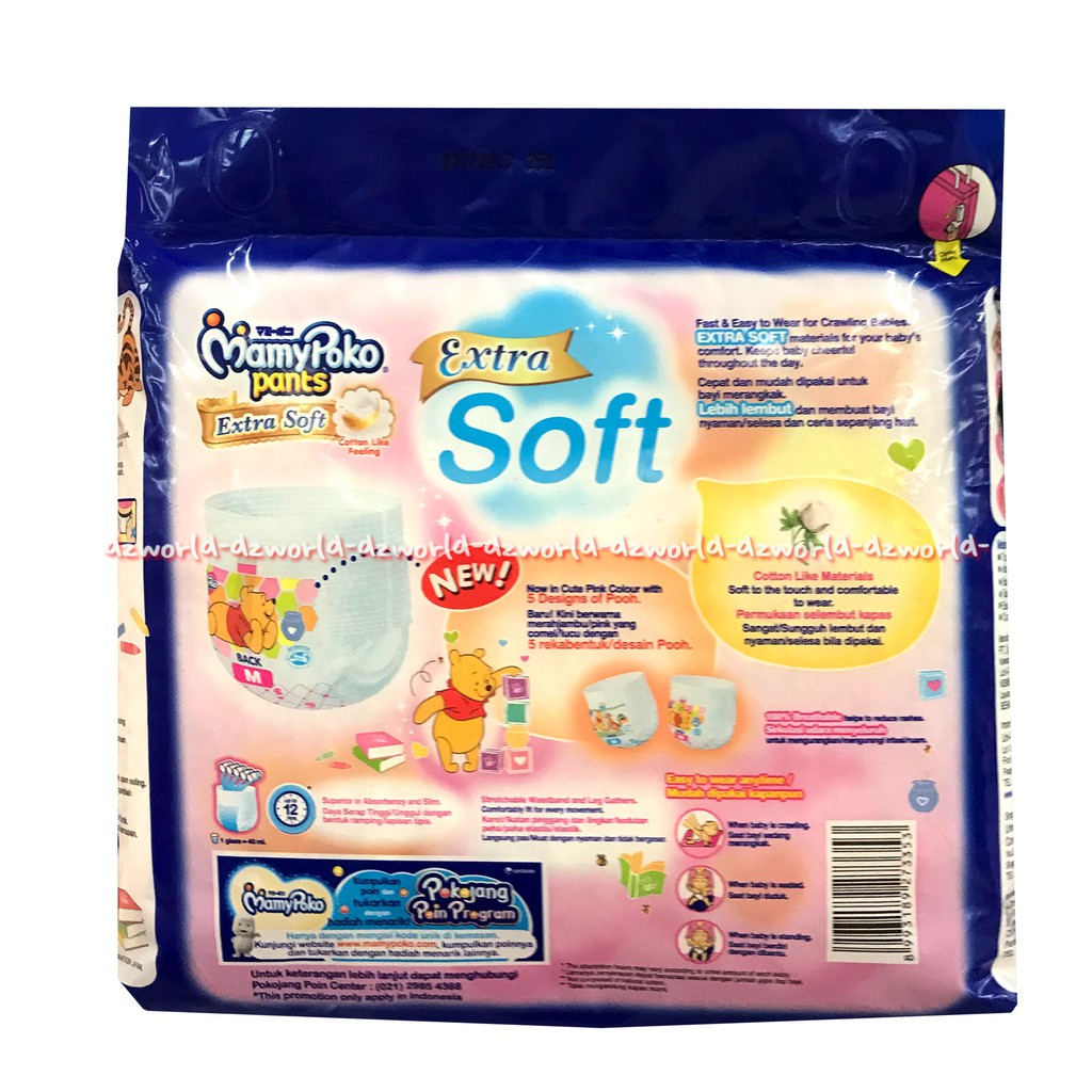 Mamypoko Pants Extra Soft Boys M Isi 17 diapers celana berdaya serap tinggi