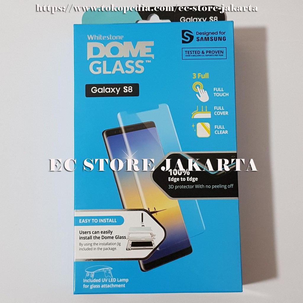 Original Full Adhesive Tempered Glass WhiteStone Dome Galaxy S8