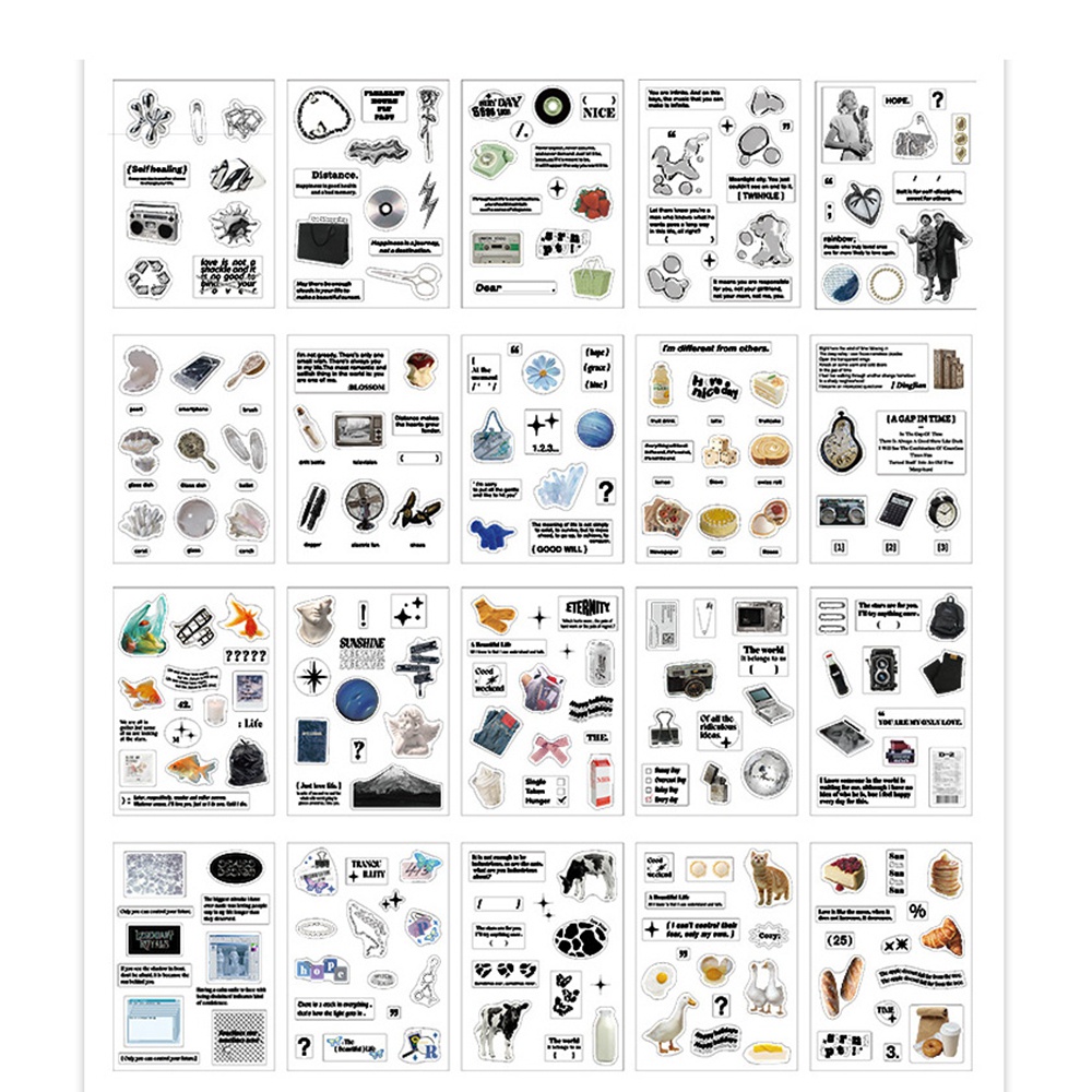 Stiker Buku 4 Motif Untuk Dekorasi Scrapbook DIY
