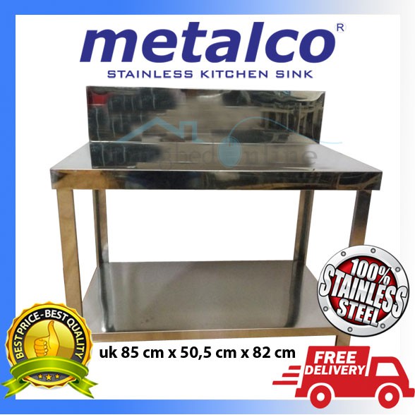  Meja  Dapur Kompor  Stainless Steel 2 Rak Serbaguna 