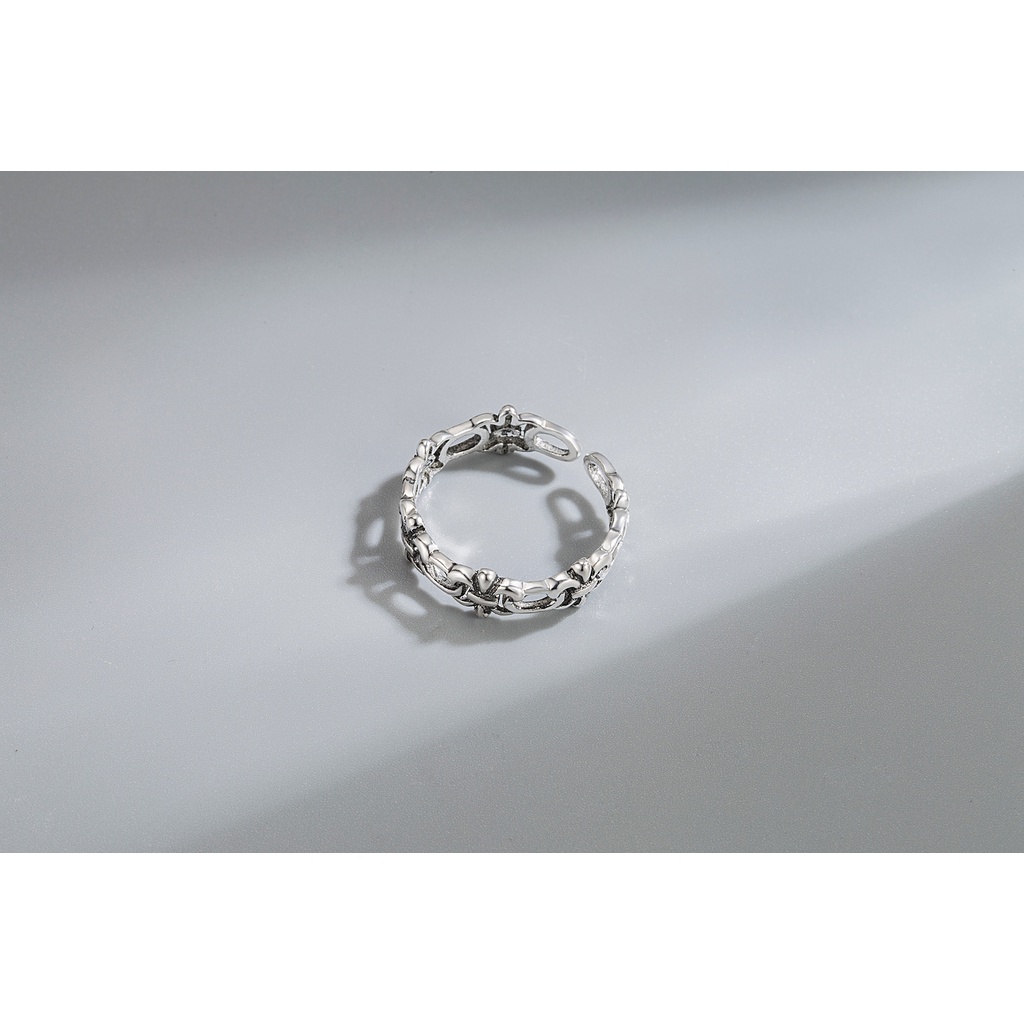 cincin perak 925 asli untuk wanita/Cincin yang Dapat Disesuaikan Perhiasan Retro Kepribadian Sederhana