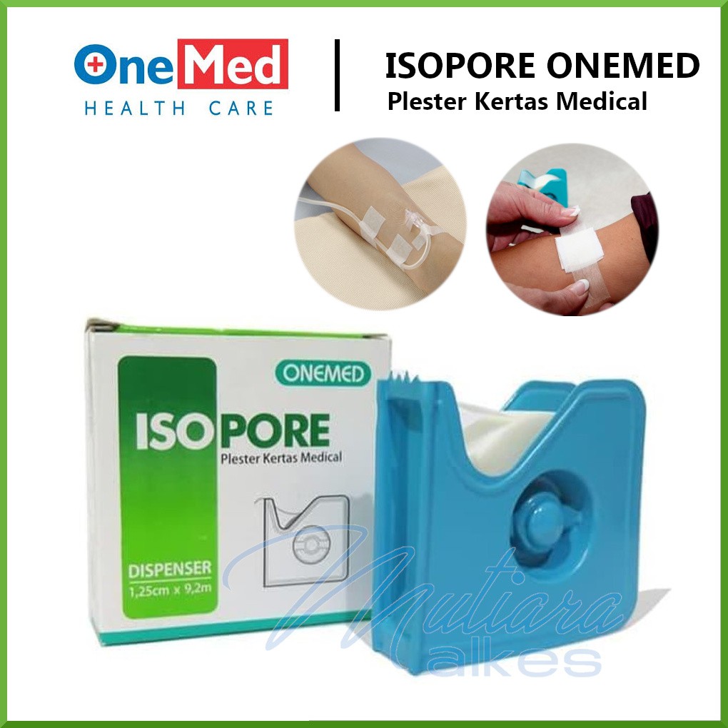 Isopore 1,25cm x 9,2m + Dispenser Onemed Plester Kertas Medical