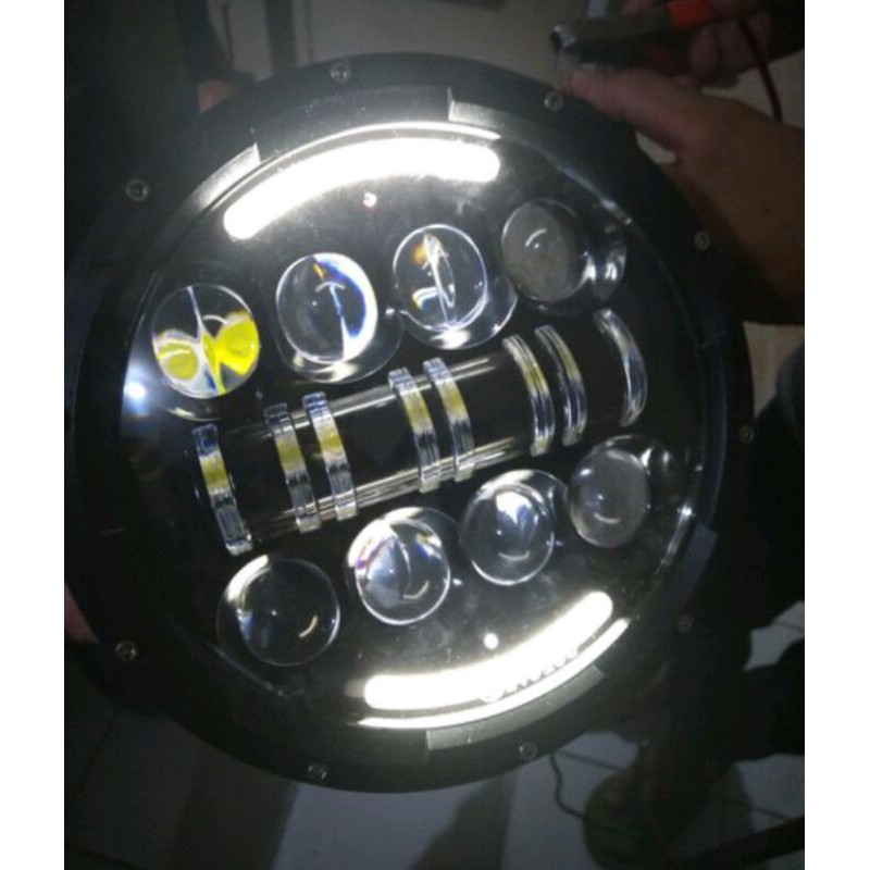 Lampu Daymaker 7inch 16 mata Led HI Low universal motor