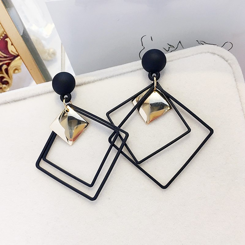 Anting Panjang Rumbai Geometris Bahan S925 silver needle Gaya Korea