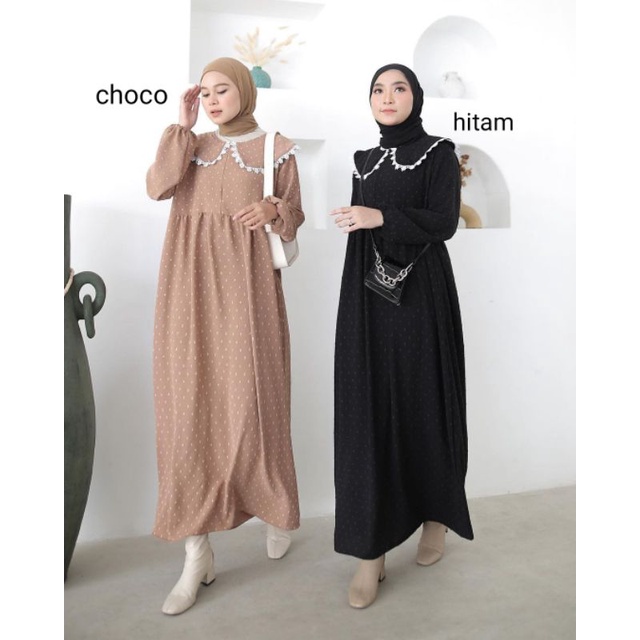 Sakila Midi Dress Crinkle Uragiri / Midi Dress Wanita