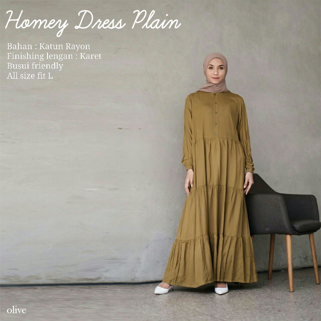 TERLARISS!!! BEST SELLER!!! HOMEY DRESS WANITA POLOS/DRESS WANITA PREMIUM_BAHAN KATUN RAYON PREMIUM