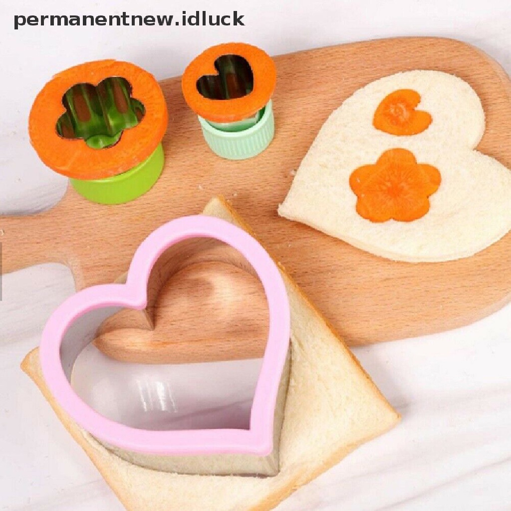 1 / 2 Pcs Cetakan Pemotong Roti Sandwich Bentuk Hewan Bahan Stainless Steel Untuk Anak