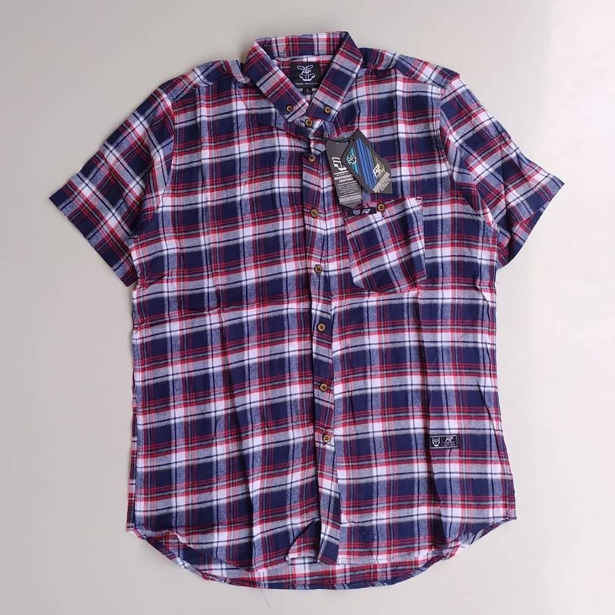 Baju Hem Kemeja Pria Cowok Distro Lengan Pendek Motif Printing Surfing Pantai Bunga Floral Hawai Ori