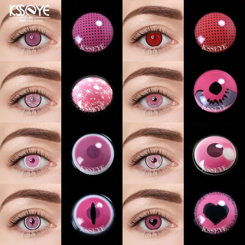 SOFTLENS COSPLAY ANIME IMPORT LENSA KONTAK PINK MERAH JAMBU COSPLAYER HARAJUKU BERWARNA BLINK HALLOWEEN KOSTUM KECANTIKAN MATA