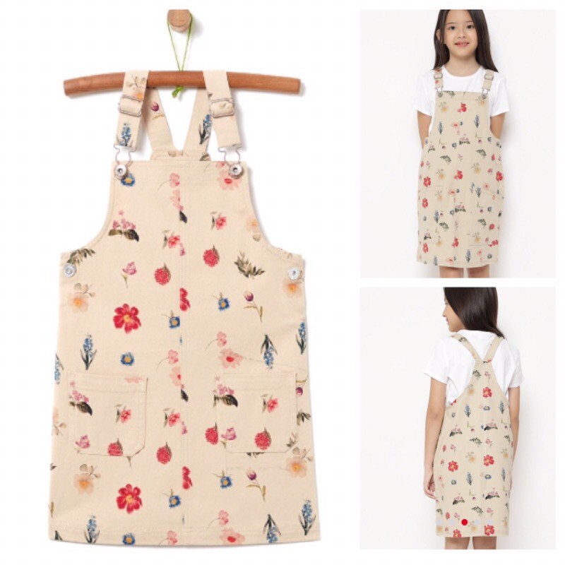 Sale dress/ dungaree OVS: creme flower