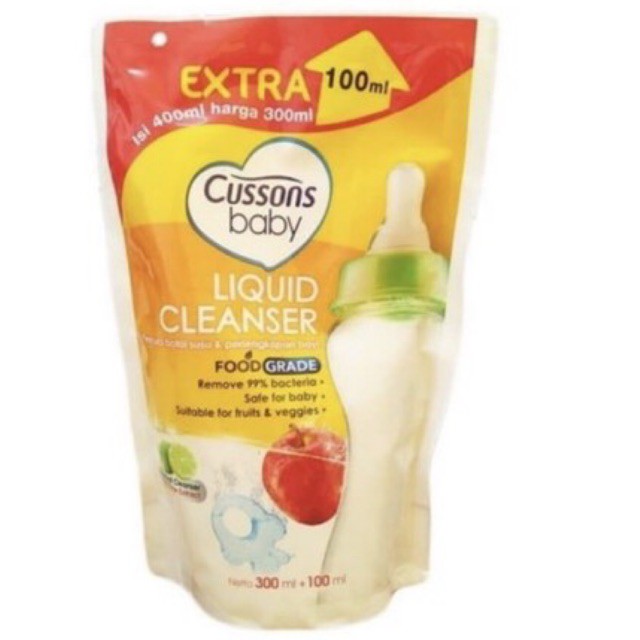 Cussons Baby Liquid Cleanser 300ml Extra 100ml - Sabun Cuci Botol Bayi