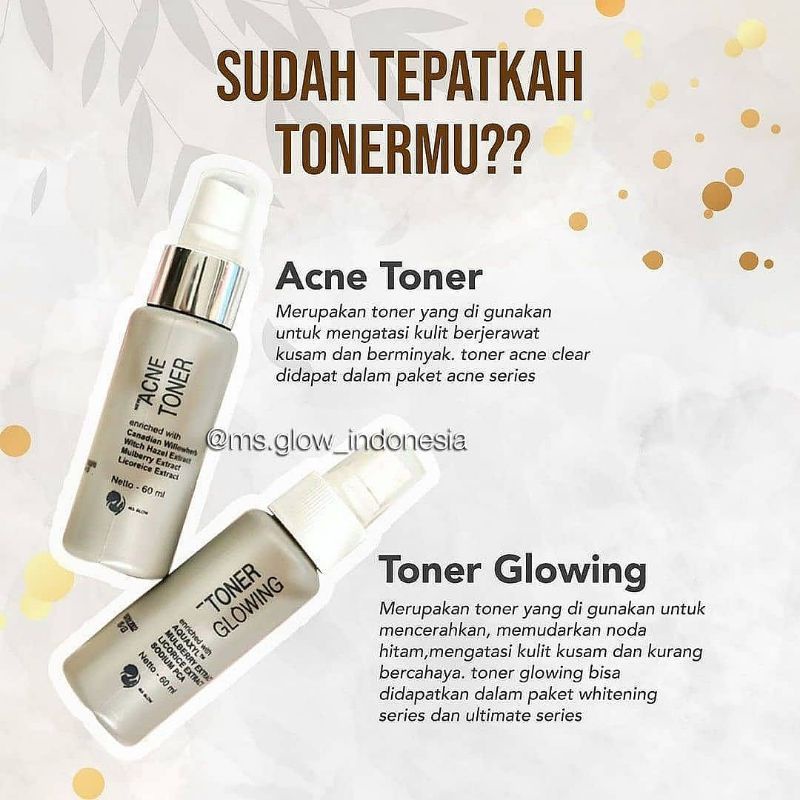 Ms Glow Paket Glowing Ms Glow Toner wajah Ms Glow Paket Ecer Ms glow Paket muka Ms Glow Paket wajah 