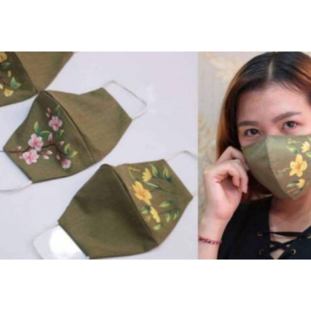 Masker kain lukis 2ply / masker cantik / new normal / masker dewasa