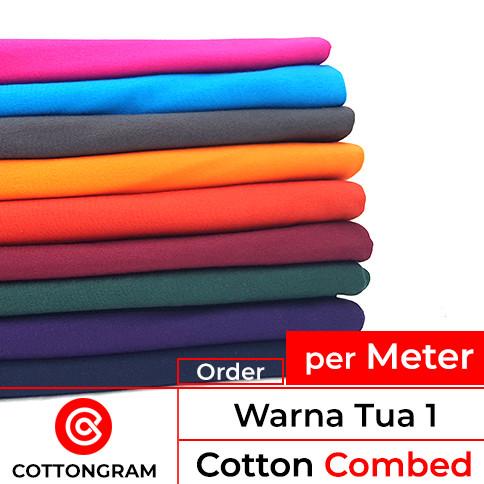 Kain kaos bahan kaos katun cotton combed 24s & 30s - wrn tua per meter