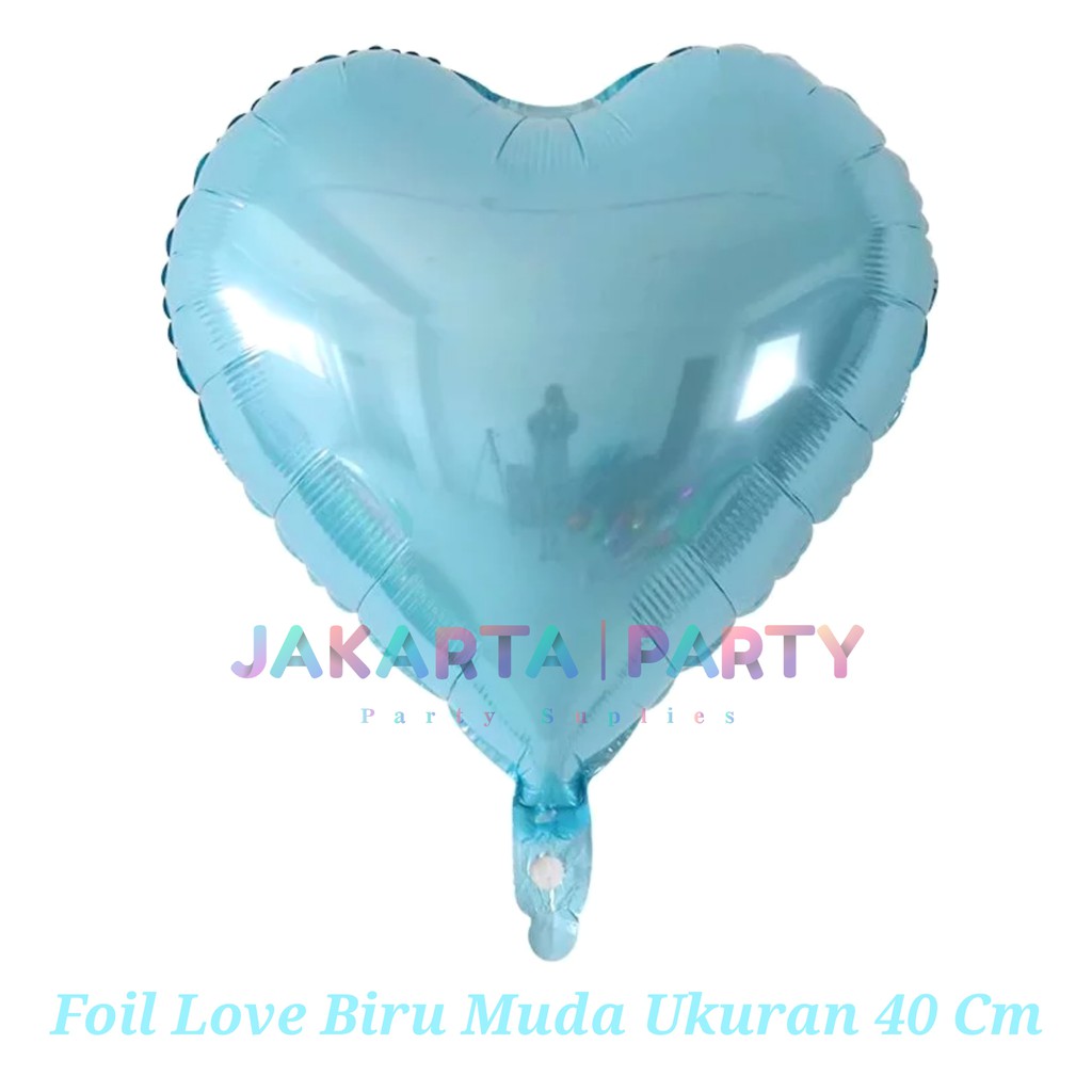 Balon Foil Love Biru Muda / Balon Love / Balon Hati / Balon Valentine