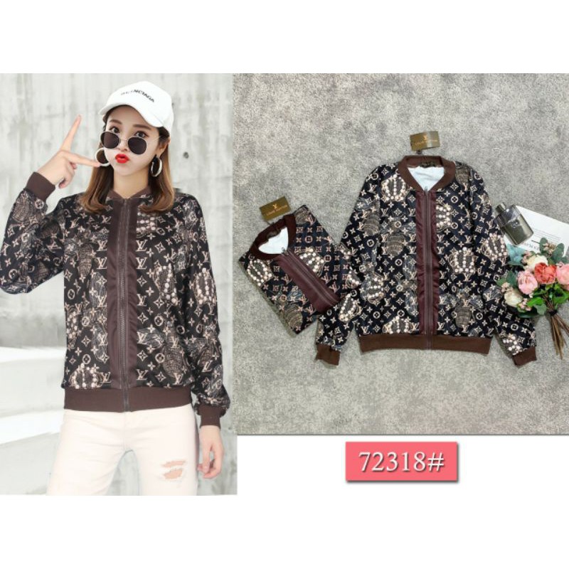 Jaket LV import bangkok wanita trendy coklat