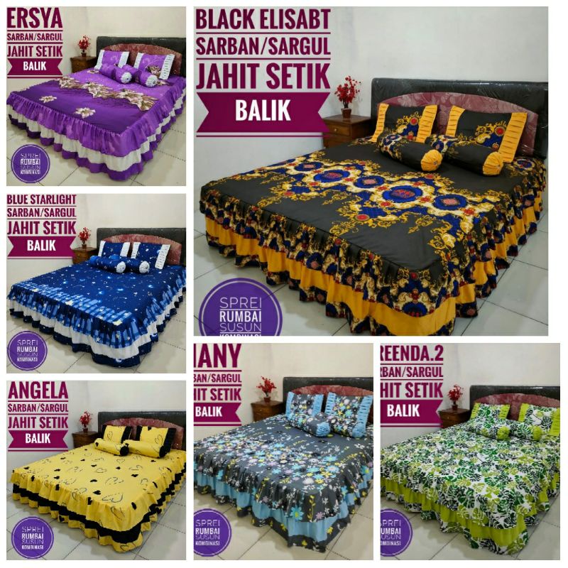 SPREI RUMBAI SUSUN KOMBINASI | SPREI RUMBAI MEWAH | SPREI RUMBAI ELEGAN | SPREI RUMBAI MURAH