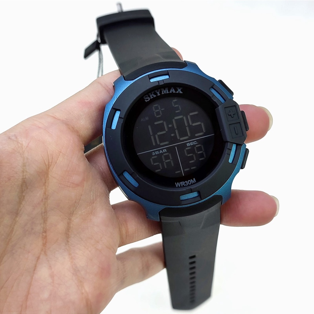 Jam tangan pria Skymax 1817 tali rubber digital