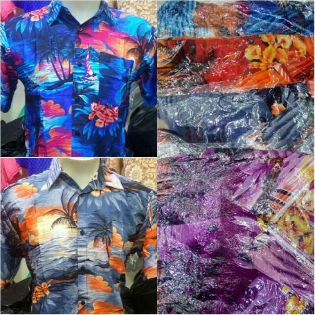 PROMO MURAH Kemeja Pantai Bali Hawaii Motif Random