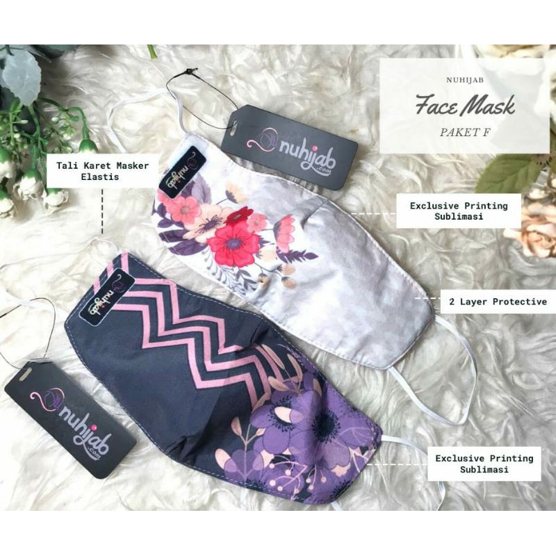 MASKER NUHIJAB MOTIF PAKET (HARGA 2 PCS MASKER)