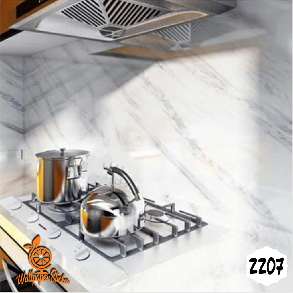 Wallpaper Sticker Dapur Wallpaper Dinding Wallpaper Stiker Polos Putih, Silver, Hitam 61Cmx5M