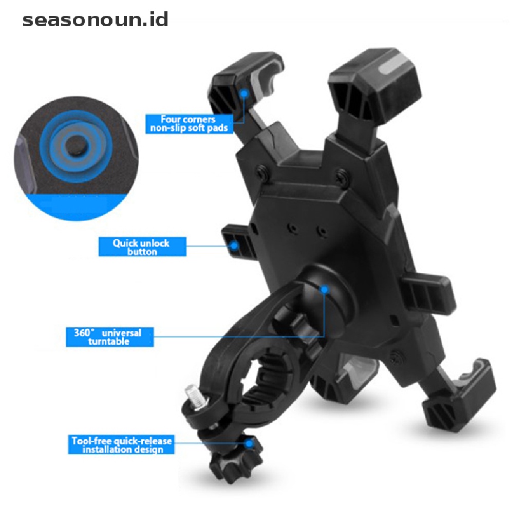 (seasonoun) Bracket Dudukan Handphone Dengan Port Charger USB Untuk Setang Sepeda