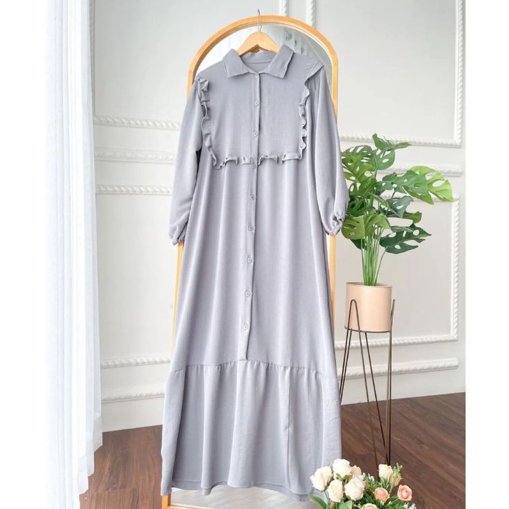 UNIZA DRESS CRINKLE AIRFLOW / Gamis Busui Premium Dress Kondangan Wanita Terbaru