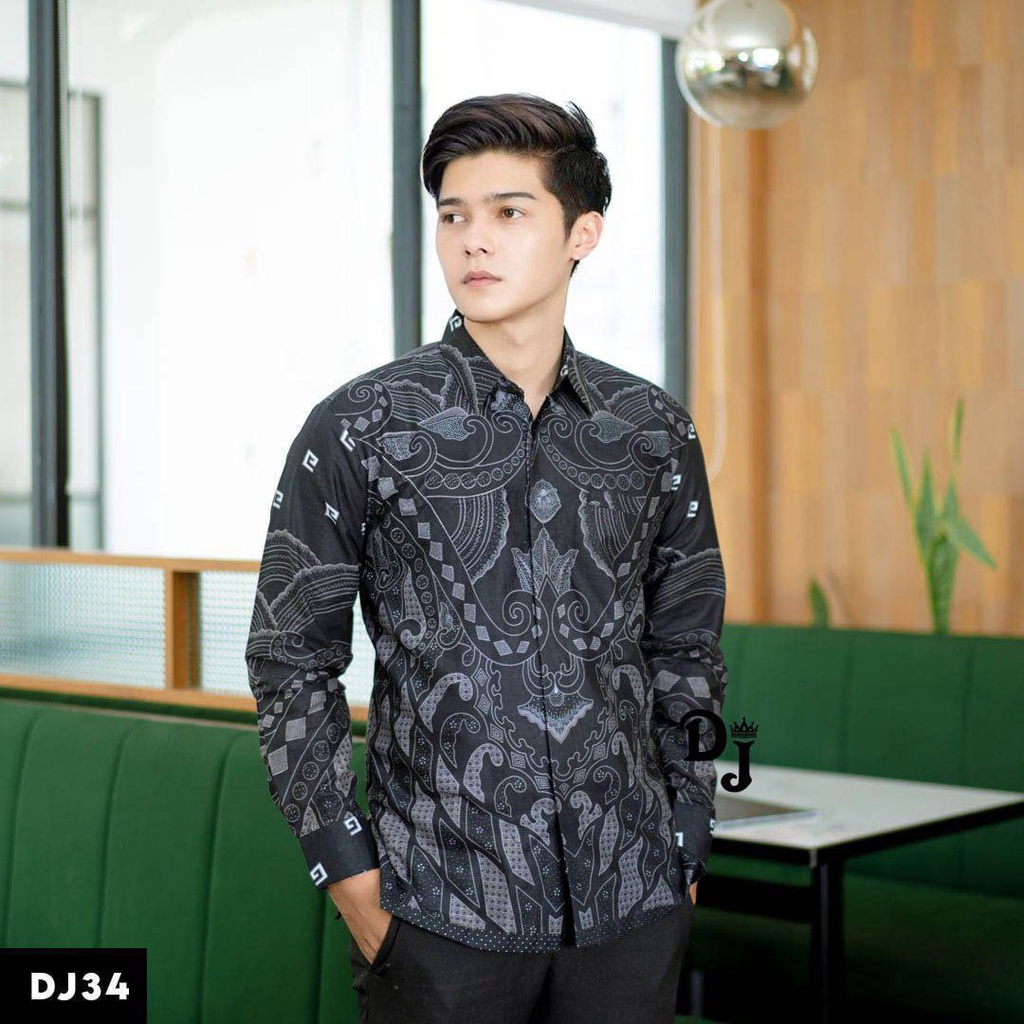 Batik Pria Lengan Panjang BATIK NAKULA HRB026 motif KERATONAN Kode 002 size M L XL XXL Reguler