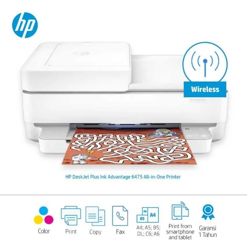 HP DeskJet Plus Ink Advantage 6475 Print Scan Copy All in One ADF Wifi