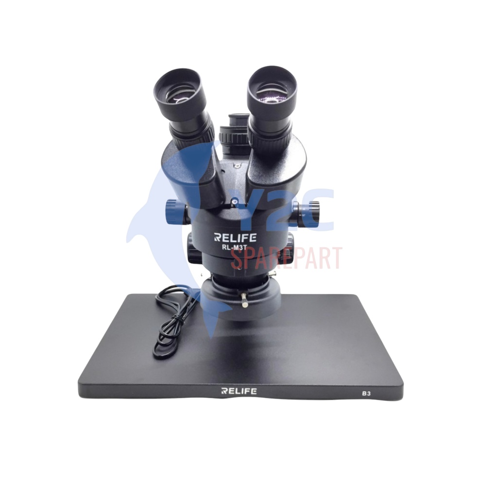 MICROSCOPE / MIKROSKOP TRINOCULAR RELIFE M3T-B3 + LAMPU LED / ALAT SERVIS HP TERLENGKAP LENGKAP