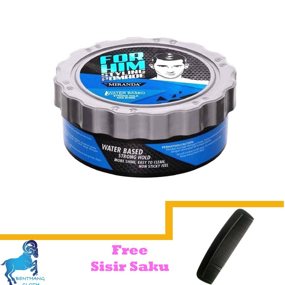 Pomade Water Based Strong Hold Styling Free Sisir