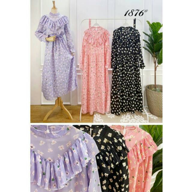 Gamis Woolpeach Bunga Korea