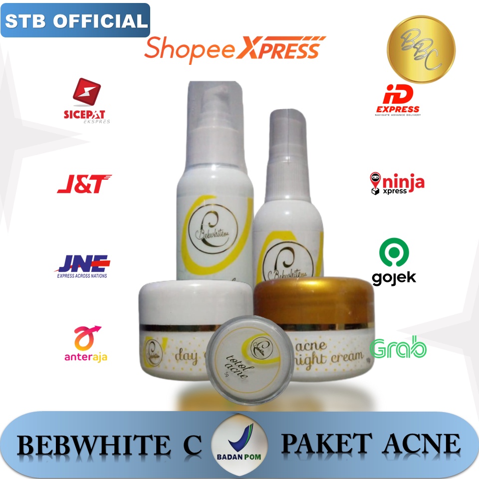 Bebwhite C Cream BBC Paket Skincare Original Glow Acne Series Bbwhite Treatment Perawatan Wajah Wanita Bpom Skincare Wanita Pembersih Wajah Berjerawat Minyak Komedo Kusam Flek Hitam Bb White BBC Bebwhite Skincare