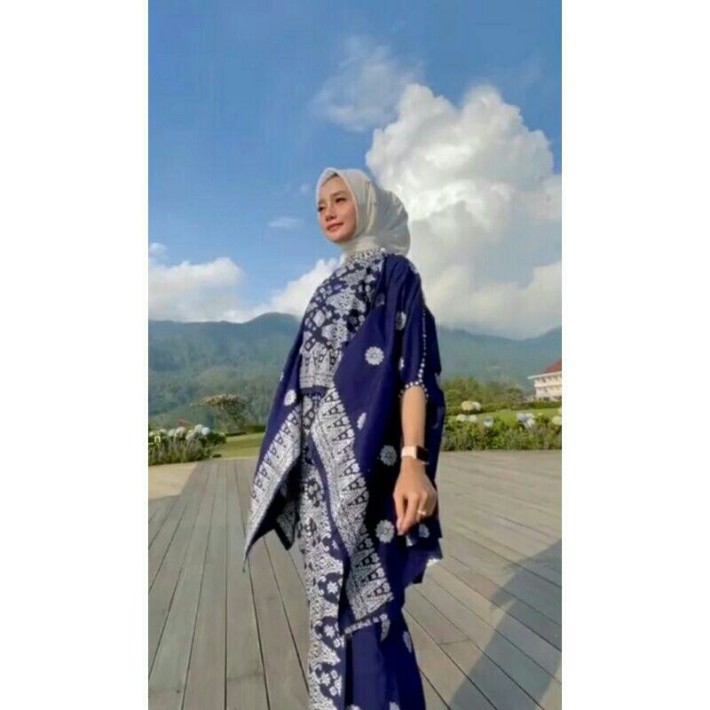 songket Palembang  navy silver