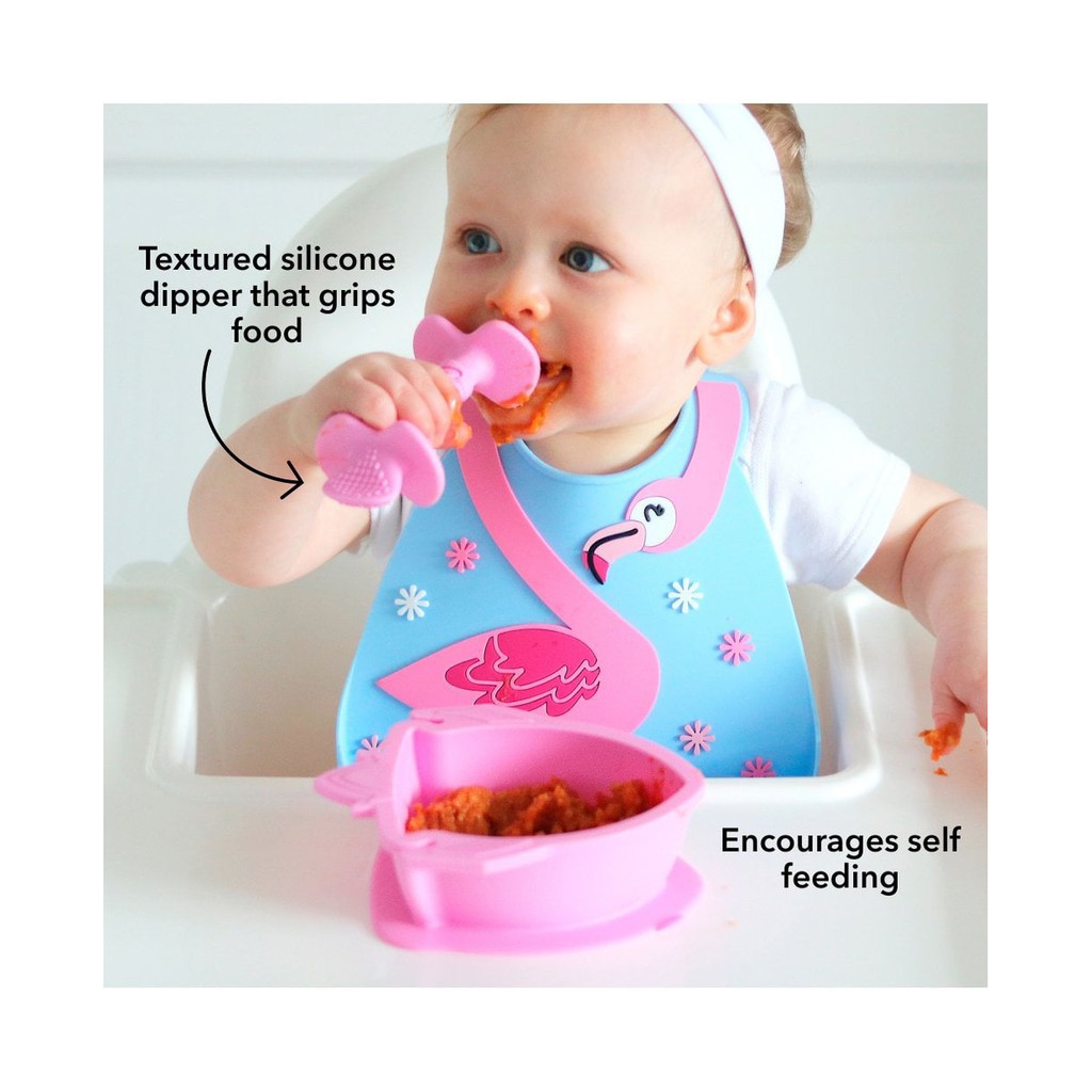 Nuby Dipeez Spoon NB218 Pink / Sendok Makan Silikon