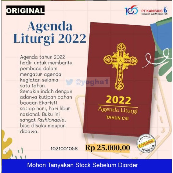 AGENDA LITURGI 2022 TAHUN C/II - Dilengkapi Kutipan Bacaan Ekaristi Setiap hari - Buku Katolik Origi
