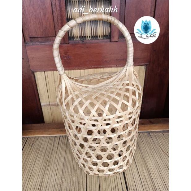 anyaman bambu tas bulat D.20xT.23cm