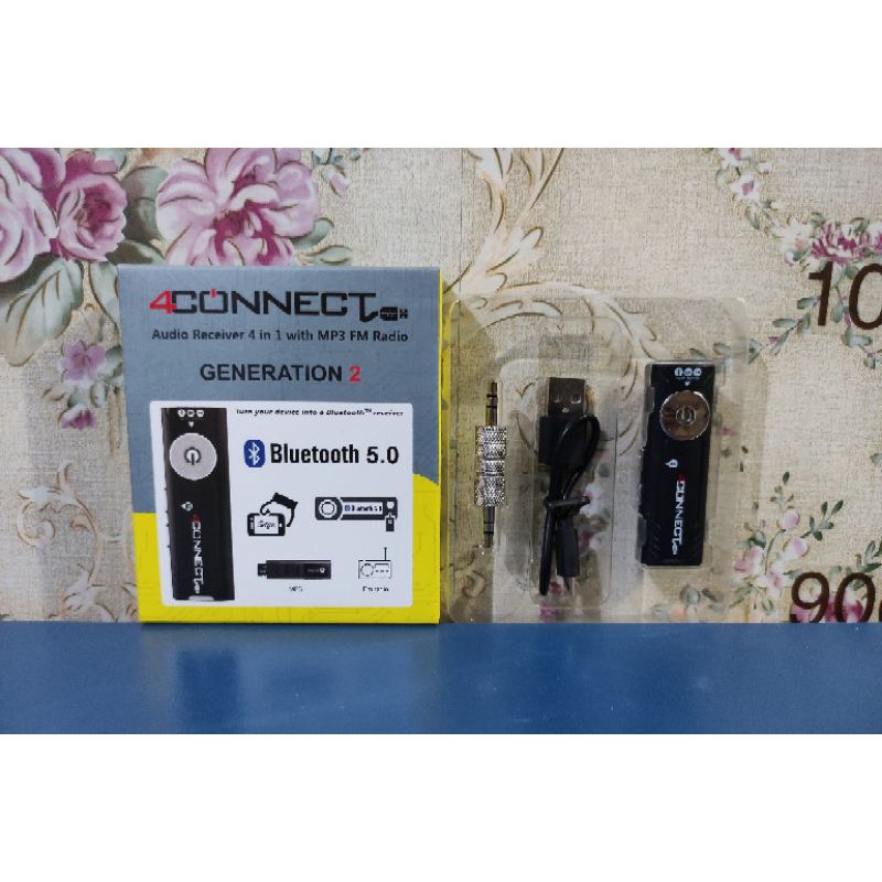 4Connect Bluetooth Audio Music Receiver Dongle Versi 5.0 With MP3 Player and FM Radio