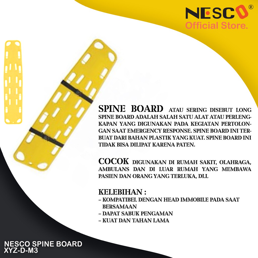 Nesco Spine Board, Type Yxz-D-M3 / Tandu Spinal