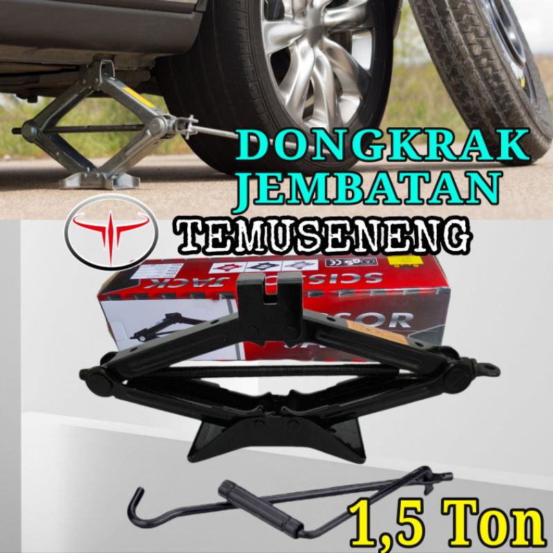 1,5T Dongkrak Mobil Model Ulir Dongkrak Jembatan 1,5 Ton Manual Scissor Jack Mobil Sedan Mpv Ban Bocor