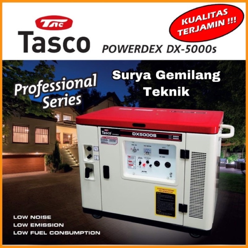 Genset Silent 5000-5500Watt Tasco Powerdex DX-5000S Mesin Genset 220V