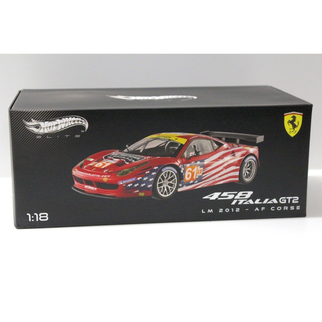 Hot Wheels Elite 458 Italia GT2 GT 2 LM 2012 AF CORSE 61 AM Scale 1/18