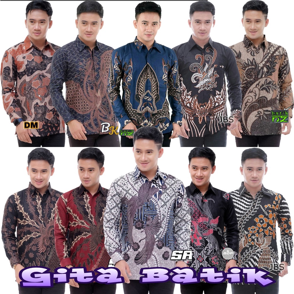 KEMEJA BATIK PRIA LENGAN PANJANG SIZE M L XL XXL BSWART BatiK HRB026 Kenongo Hem Panjang Padi