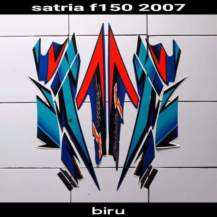 striping motor satria fu 150 2007 biru