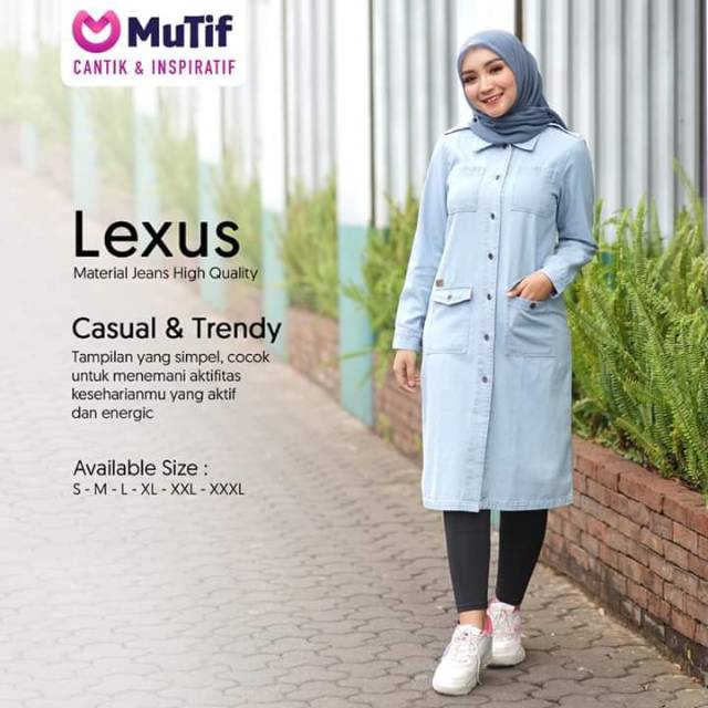 Tunik Jeans MUTIF LEXUS ( LIGHT BLUE ) II TUNIK DENIM ORIGINAL