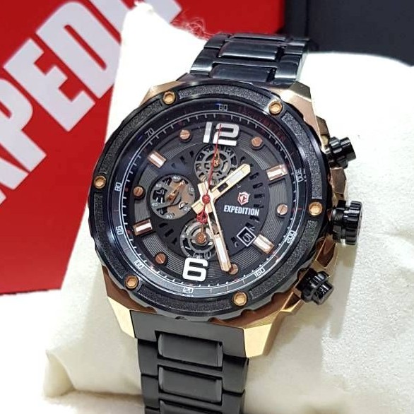 Jam Tangan Pria Expedition Black 6732 MC / 6732MC (Limited)